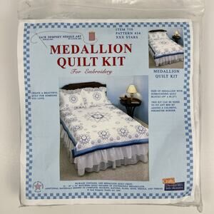 Jack Dempsey Medallion Quilt Kit Embroidery Printed Fabric Pattern 54 XXX Stars